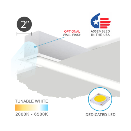 Product rendering of the 12100-20-R recessed linear ceiling light by Alcon Lighting shown in a white finish with a flush trimless lens.