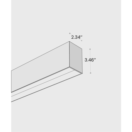 12100-22-S-R linear LED ceiling light shown with black finish and regressed lens