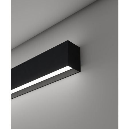 12100-22-W-R linear LED wall light shown with black finish and regressed lens