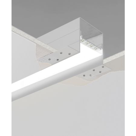 Alcon 12100-33-R-R, regressed LED linear recessed light shown with a flush trim-less lens.