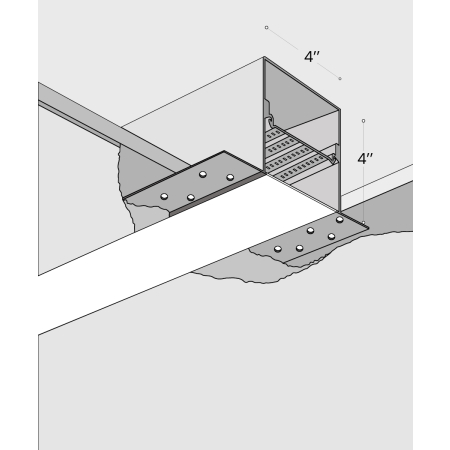 Alcon 12100-40-R, recessed linear ceiling light shown in white finish and with a flush trim-less lens.