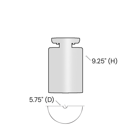 Alcon 12400-6S surface commercial cylindrical ceiling light shown in grey finish