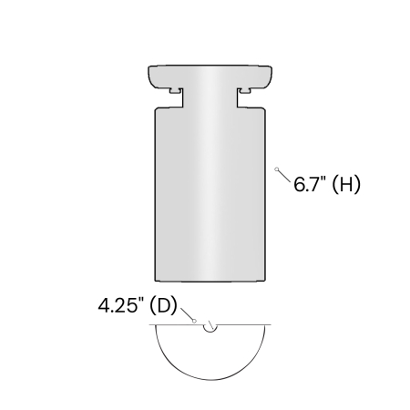 Alcon 12400-4S, surface commercial cylindrical ceiling light shown in grey finish