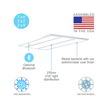 Antimicrobial Recessed UVC Disinfection Light