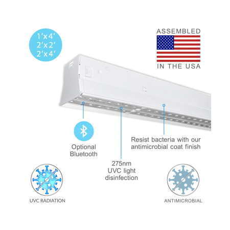 Antimicrobial Linear UVC Disinfection Light