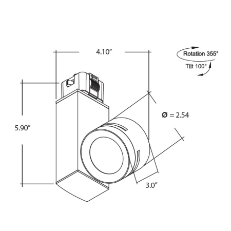 Alcon 13308-M Architectural LED Adjustable Monopoint Light