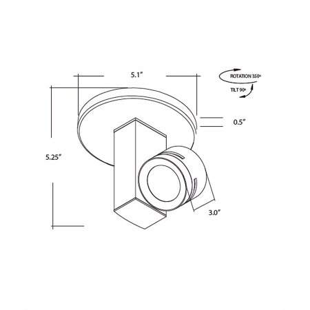 Alcon 13306-M Architectural LED Adjustable Monopoint Light