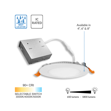 Round Shallow Canless Recessed LED Downlight