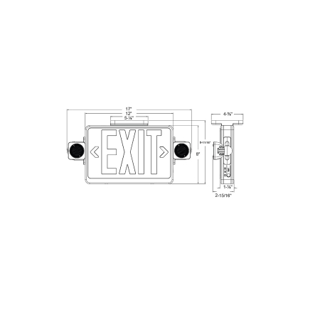 Alcon 16129 Thermoplastic Exit and Emergency Combo LED Sign 