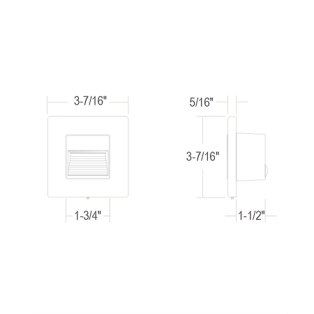 Alcon Lighting 9054 Ara LED Architectural Square Baffle Louver Recessed Pathway/Step Light