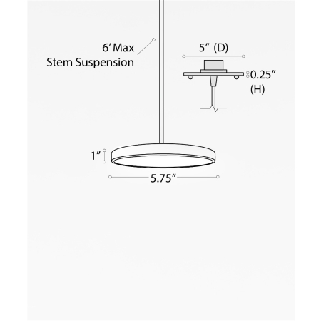 12182-5 LED disk light shown in a black finish with a flush polycarbonate frosted lens.