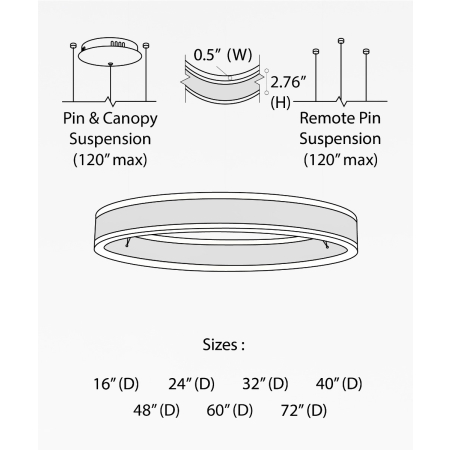 Alcon 12270-1-P, suspended commercial pendant light shown in black finish and with a flush trim-less lens.