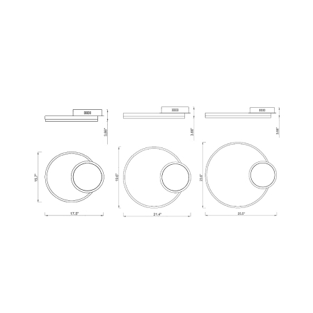 Architectural 1-Tier Ring Surface-Mounted LED Light 