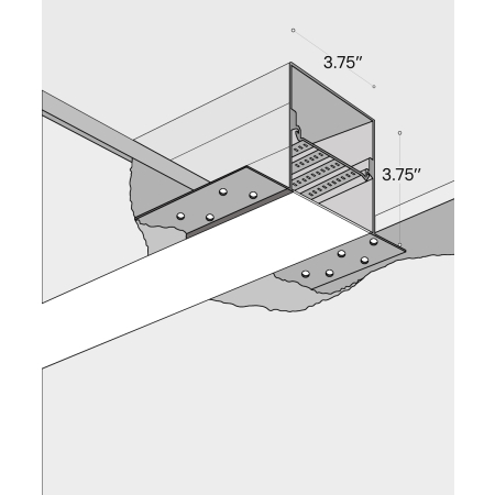 12100-33-R 3.75-inch LED Linear Recessed Light product rendering shown with a flush trimless lens