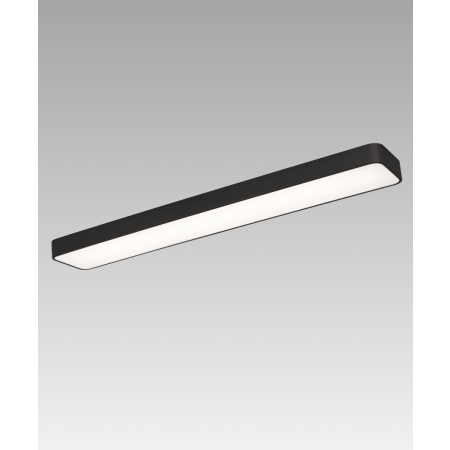 Product rendering of the 11184-46 rectangular flush ceiling light by Alcon Lighting shown in a black finish.