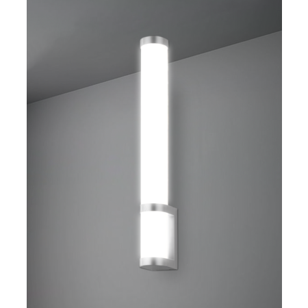 Alcon 11250, surface mount linear wall light line drawing shown in silver finish with white tubular lens