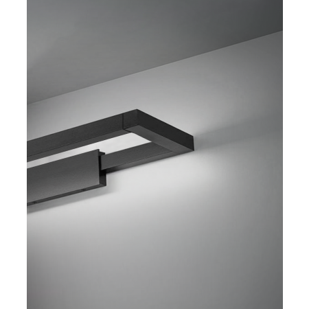 Alcon 11701, surface mount linear wall light line drawing shown in black with rotating slim rectangular lens