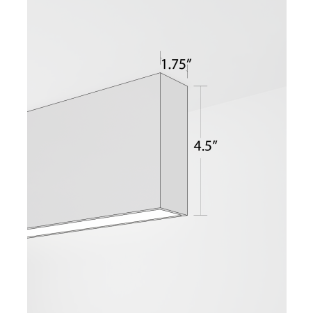 Alcon 12100-14-S, surface linear ceiling light shown in black finish and with a flush trim-less lens.