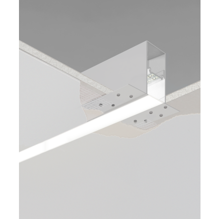 12100-20-R recessed linear LED light by Alcon Lighting shown in a white finish with a flush trimless lens