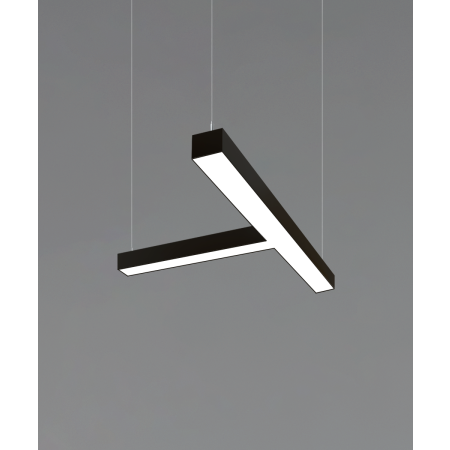 Alcon 12100-40-P-T, T shaped pendant light shown in with black finish and a flushed lens.