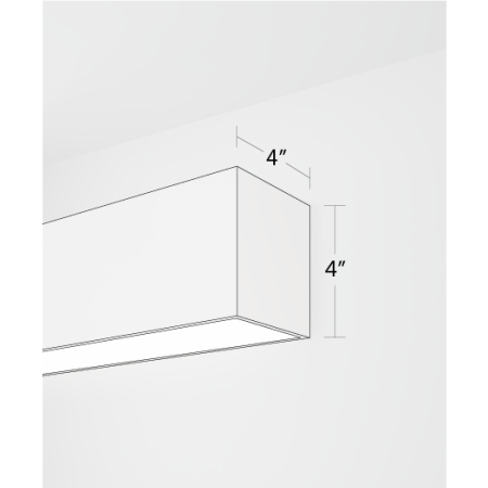 Alcon 12100-40-W, surface mount linear wall light shown in silver finish and with a flush trimless bottom lens.