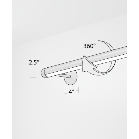 Alcon 12100-R2-W, surface mount linear wall light shown in black finish and with a flush trim-less curved lens.