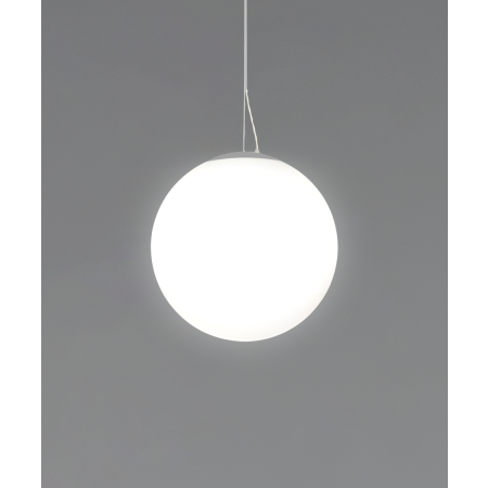 Alcon 12216-P, suspended commercial pendant light shown in white finish and with a flush trim-less lens.