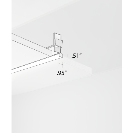 Alcon 12525-S, T-bar surface linear ceiling light shown in silver.