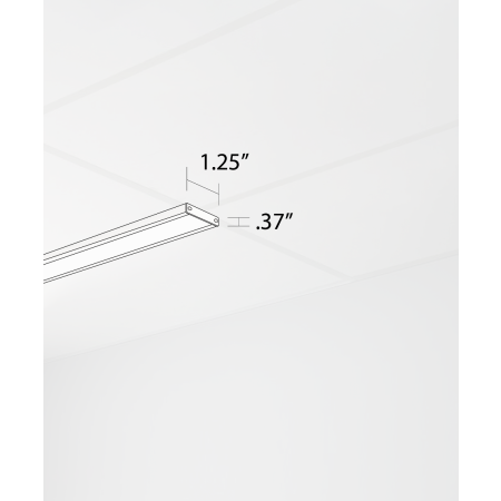 Alcon 14027-S, T-bar attaching surface linear ceiling light shown in white and with a flush lens.