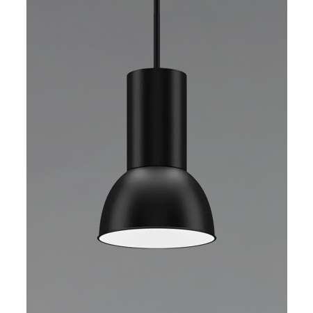 Alcon 15204-12-AL-P suspended commercial high bay pendant light shown in black finish.