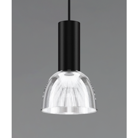 Product rendering of the 15204-16 dome pendant light, shown with a stem mounting and polycarbonate reflector