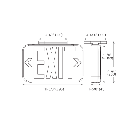 Alcon 16106 Architectural LED Thin Thermoplastic Emergency Exit Sign 