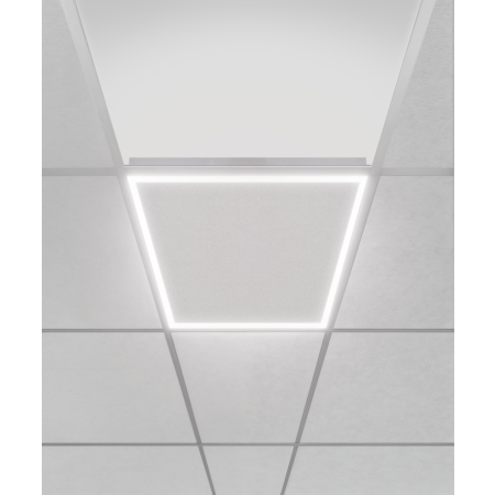 Alcon Lighting 14029-R LED Recessed Troffer Panel slim edge lit LED light with a matching acoustic finish.