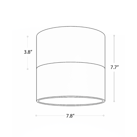 Alcon Lighting 12343-8 Direct light cylinder surface dome shown in black finish with a gold interior. 