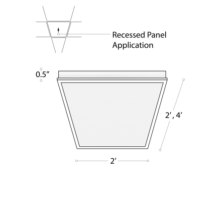 Alcon Lighting 14029-R LED Recessed Troffer Panel slim edge lit LED light with a matching acoustic finish.