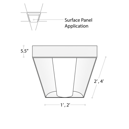 Alcon Lighting 24000-S LED Drop Panel surface light with a white finish.