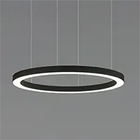 12253 Slim LED Ring Pendant Light shown with a black finish and standard suspension kit