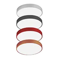 12201-S Round-Panel LED Ceiling Light shown in white, black, red and orange custom RAL finishes